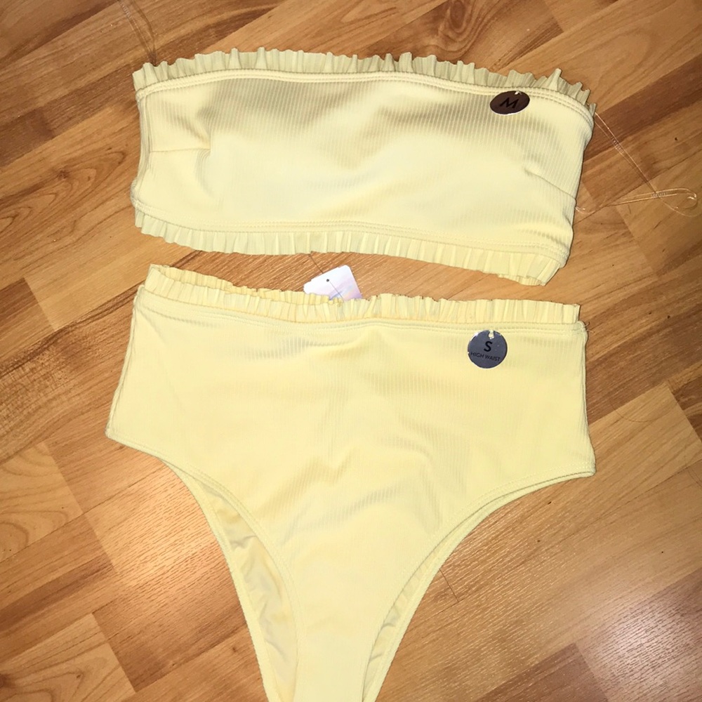 Yellow High Waisted Bikini Set